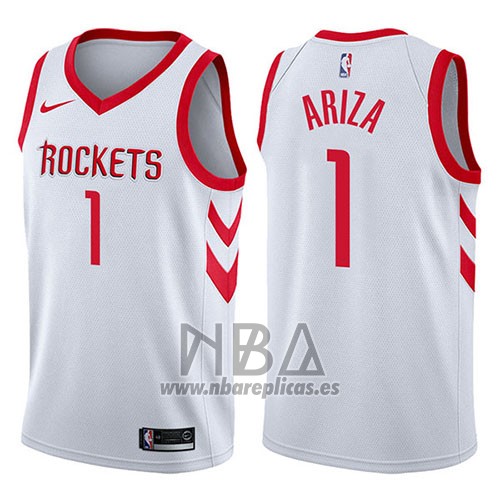Camiseta Houston Rockets Trevor Ariza NO 1 Swingman Association 2017-18 Blanco